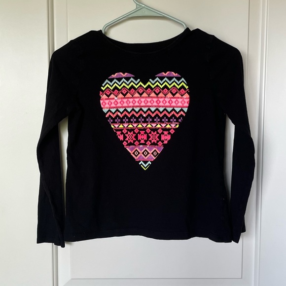 Girl’s The Children’s Place Black Long-Sleeve T-Shirt - Picture 1 of 11